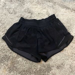 Like new. Hotty hot luluemon 2.5” black on black camo shorts